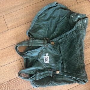 Princess Polly Green Corduroy Overall Romper